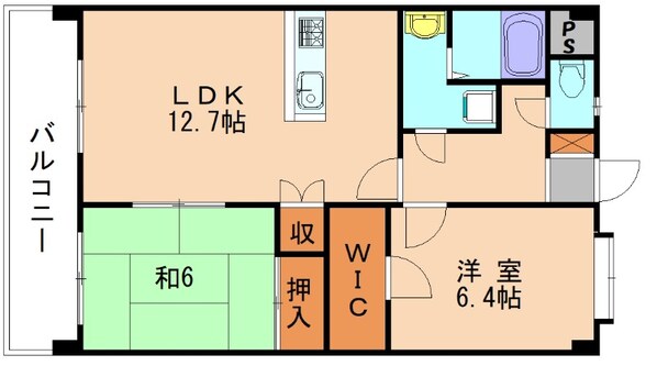 土井駅 徒歩10分 1階の物件間取画像